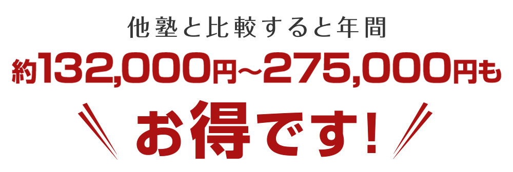 他塾と比較するとお得です！